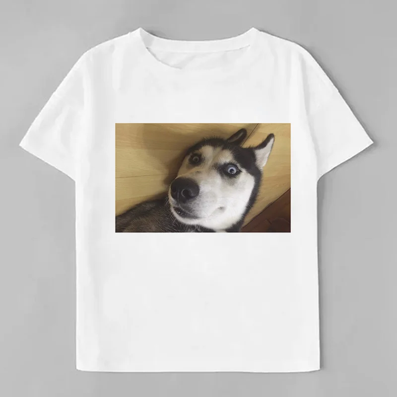 Детская футболка с надписью «duld Cute Husky» куртка для мальчиков с изображением кота Брюса, Шиба-ину, сыщика, Must-have забавные повседневные модные футболки для девочек в стиле Харадзюку