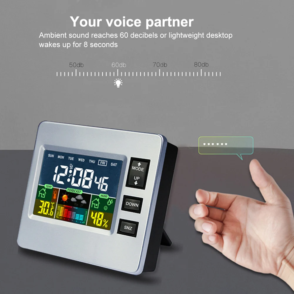 Горячая ЖК-дисплей Крытый Цифровой термометр гигрометр Будильник Календарь метеостанция настольные часы температура измеритель влажности Часы