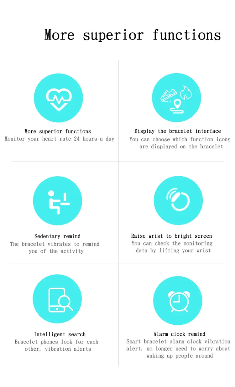 Athletic B70 Smart Watch Bracelet With Color Screen Waterproof Bluetooth Heart Rate Blood pressure Monitoring Fitness Wristband