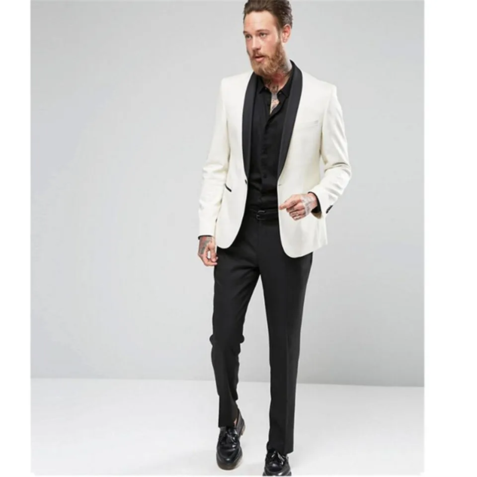 Picture style Мужской костюм Smolking Noivo Terno Slim Fit Easculino вечерние костюмы для мужчин черный блейзер с брюками стильный большой платок с лацканами Рождество - Цвет: Picture style