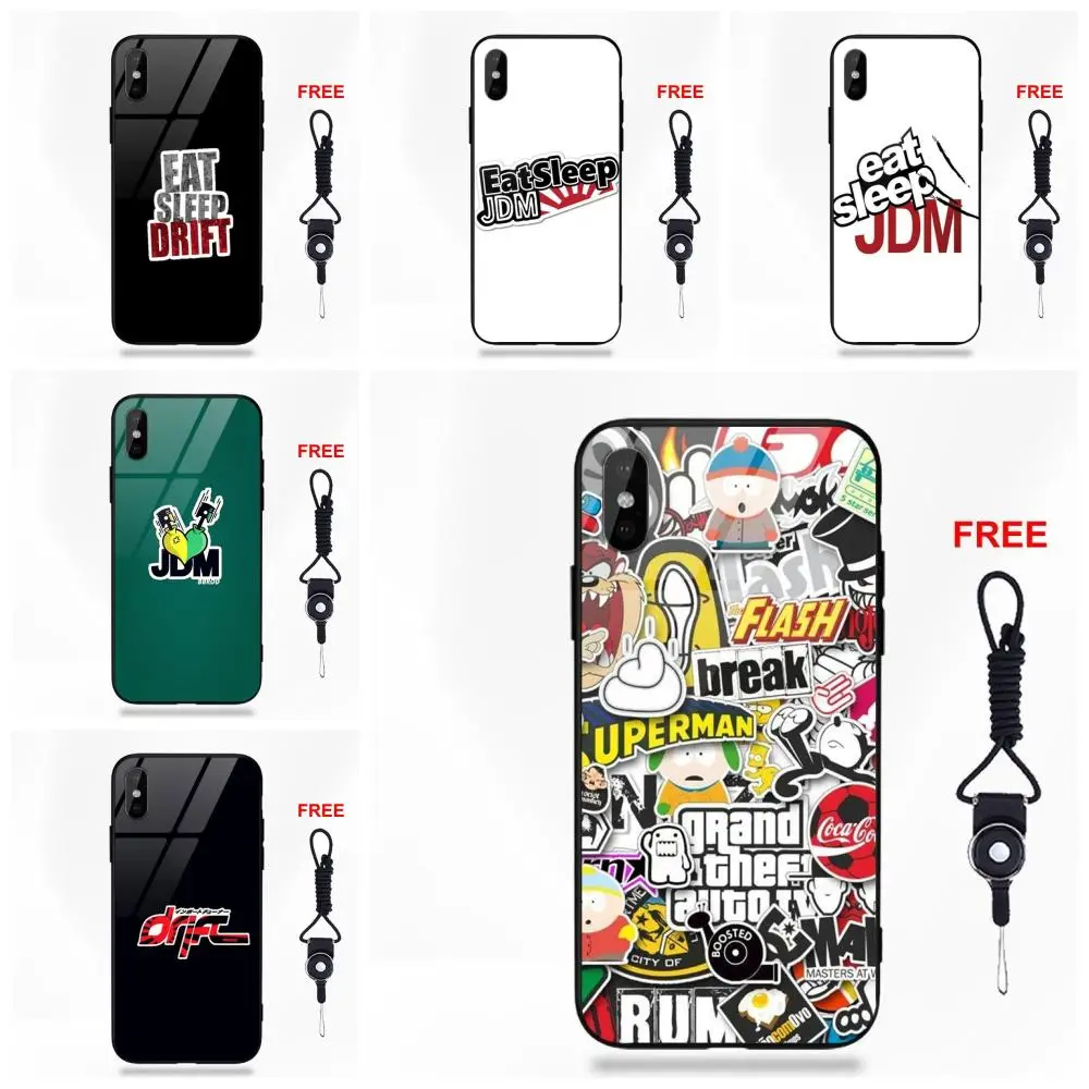 Eat Sleap дрейф JDM для Apple iPhone 5 5C 5S SE 6 6S 7 8 Plus X XS Max XR Силиконовый ТПУ оправа закаленное