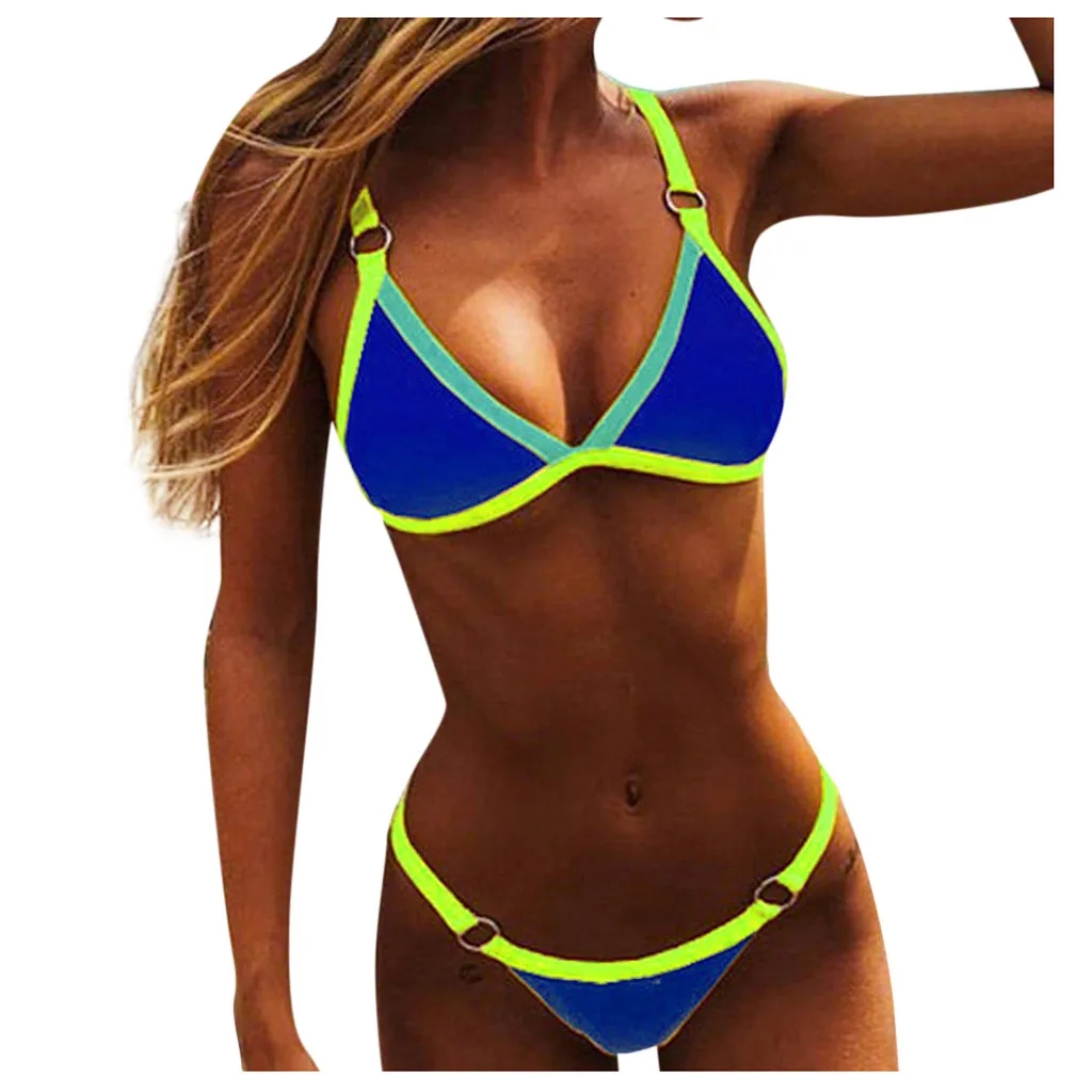 gold bikini set Sexy Bikini 2021 Solid Swimsuit Women Swimwear Push Up Bikini Set Patchwork Biquini Brazilian Beach Bathing Suit Swim Wear swimsuits for women