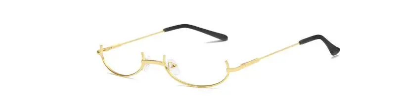 C2 gold frame Модные овальные очки без линз, женские декоративные очки для красоты, полуоправа, маленькие круглые очки, металлические оправы для очков - Цвет оправы: C2 gold frame
