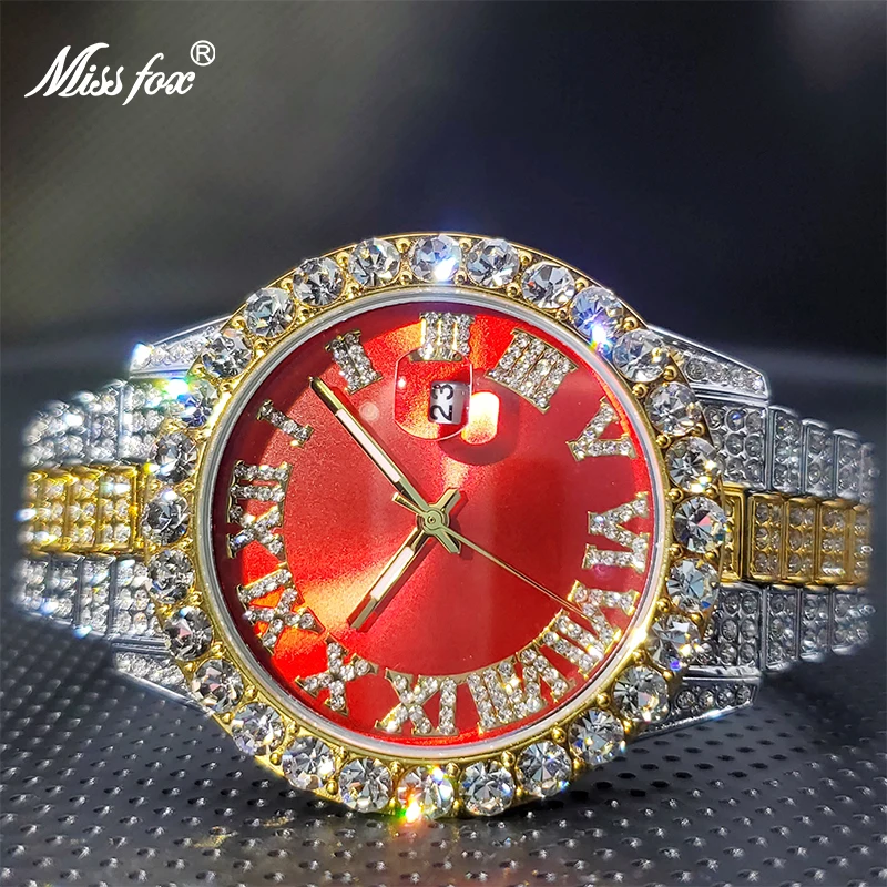 Missfox relógio masculino marca de luxo 18k