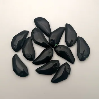 

Fashion Natural stone Obsidian Angel wings necklace pendant for jewelry making accessories free shipping 12pcs Memorial Gift