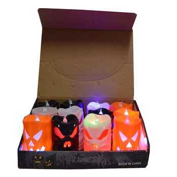 

Mini Colorful Halloween Decoration Gift Pumpkin Candle Led Night Light