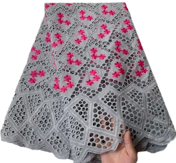 

Embroidered Swiss Voile Lace In Switzerland with stones Nigerian lace fabric for wedding dress 5yards