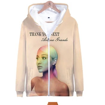 

TJ 3d Ariana Grande Zipper Sweatshirt Casual Hoodies New Fashion Cool Highstreet Autumn And Winter Clothes Sweatshirt
