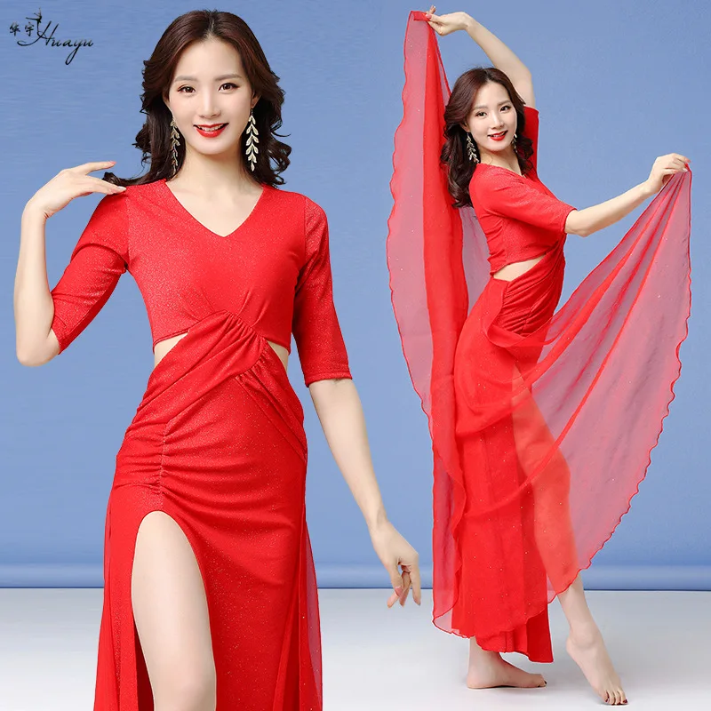 

Huayu Belly Dance Autumn And Winter New Style Sexy V-neck Costume Performance Set Oriental Dance Clothes Adult Female Clothing