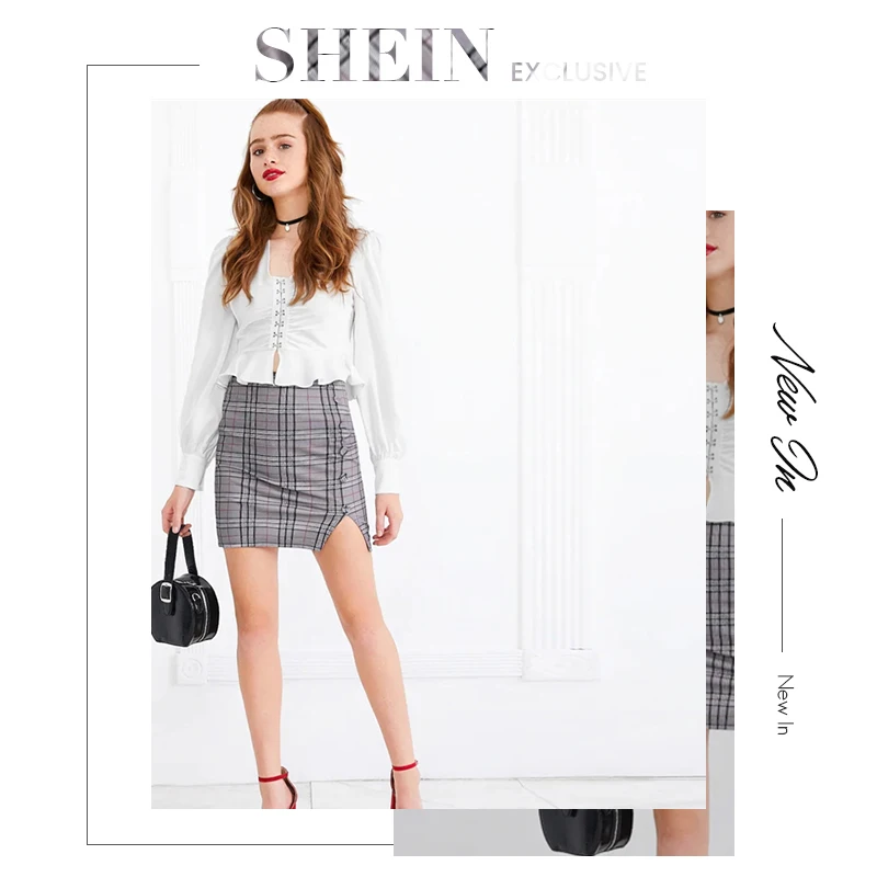 SHEIN x Madelaine белая блузка с v-образным вырезом и баской спереди, женские топы, осенние женские элегантные расклешенные блузки с рукавами-фонариками