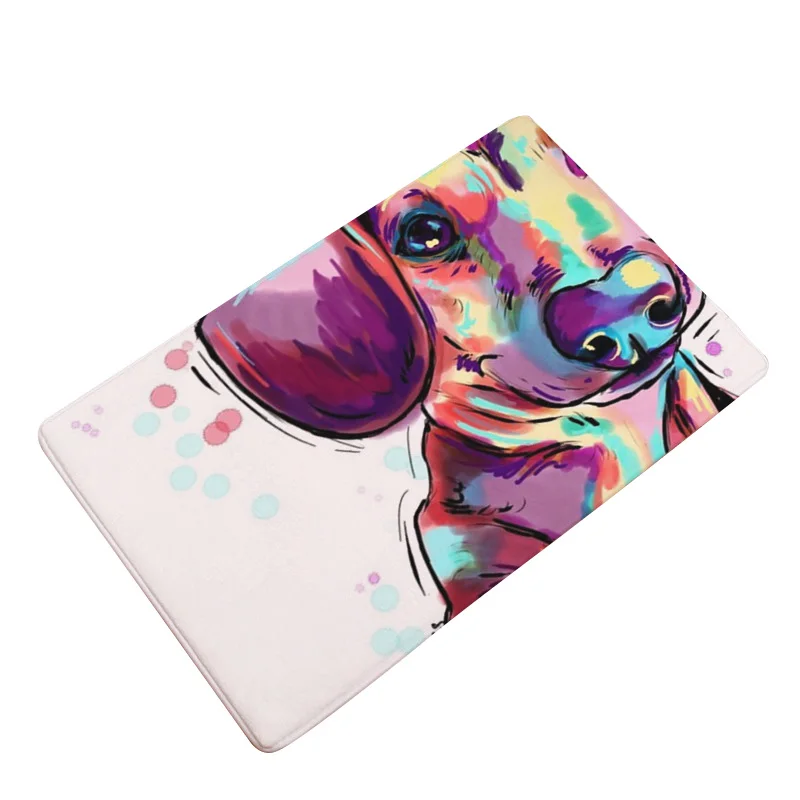 Welcom ковер уличный дверной коврик смешной импрессионист большое лицо собака цифровая печать впитывающие коврики Ванная комната Кухня нескользящий коврик - Цвет: 12