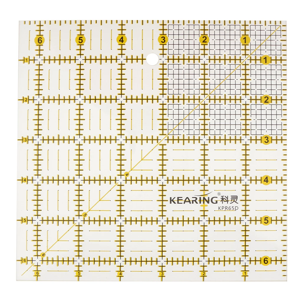 Cena Akrylowe pikowanie linijki kwadratowe 6.5x6.5 cala dwukolorowe siatki akrylowe szablony pikowania Patchwork narzędzia artykuły rzemieślnicze