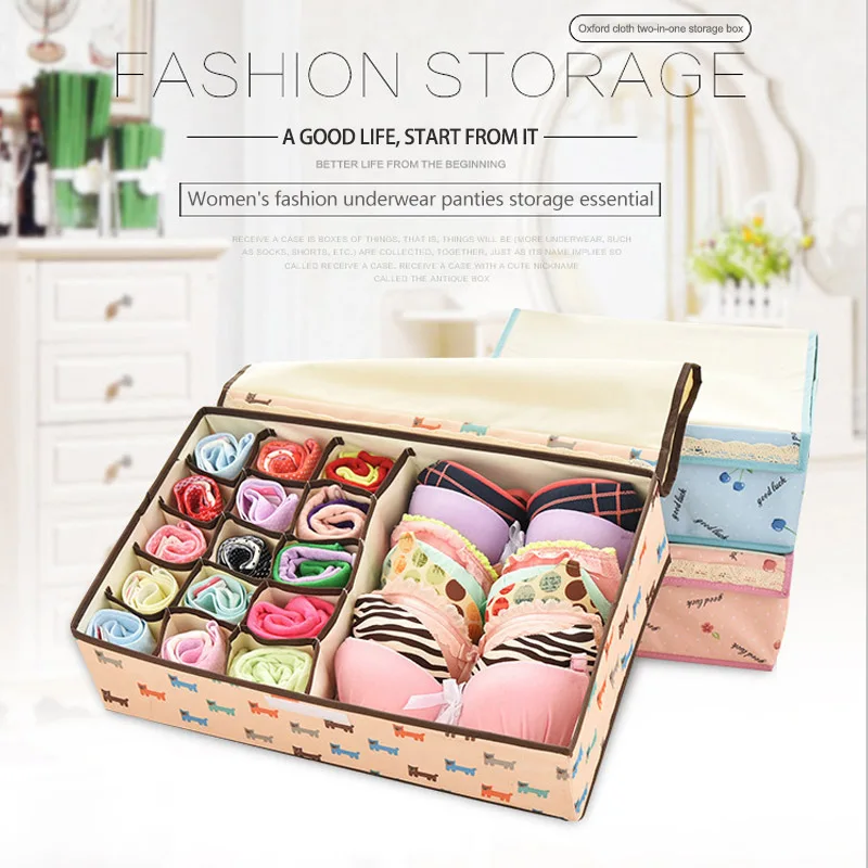 Ткань нижнее белье Органайзер коробка для хранения носки ящик шкаф Экономия