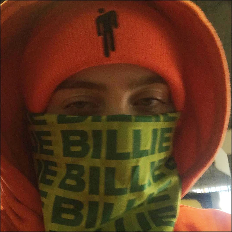 Для мальчиков и девочек Billie Eilish бандана Косплэй Billie Eilish костюм, реквизит зеленый квадратный шарф шикарные стильные ботинки в стиле хип-хоп и повязка на голову