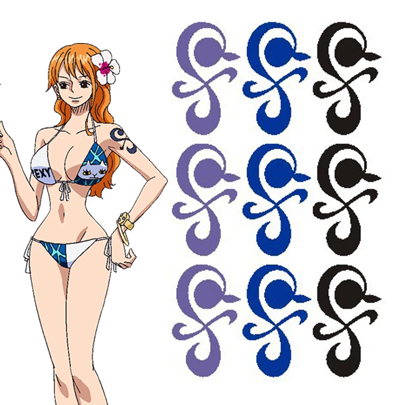Trafalgar Law, Nami, and Portgas De Ace Tattoo Stickers - Waterproof Cosplay Props for Halloween DIY Accessories from ONE PIECE image 4
