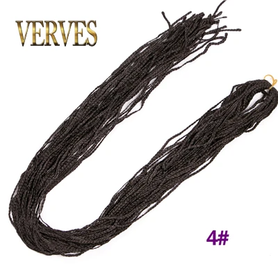 #4 VERVES маленькая коробка косички 32 дюйм плетение волос вязанная коса 50 корней/шт Наращивание волос объемная оплетка розовый серый черный Омбре - Цвет: #4