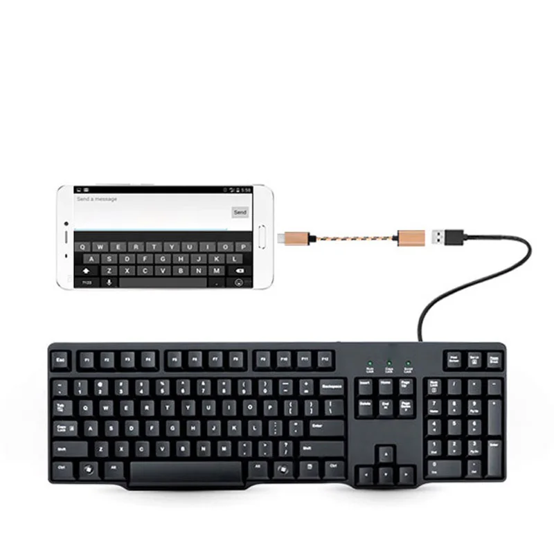 Новый Type C папа к USB 3 1 Женский OTG Золотой Плетеный Кабель адаптер конвертер