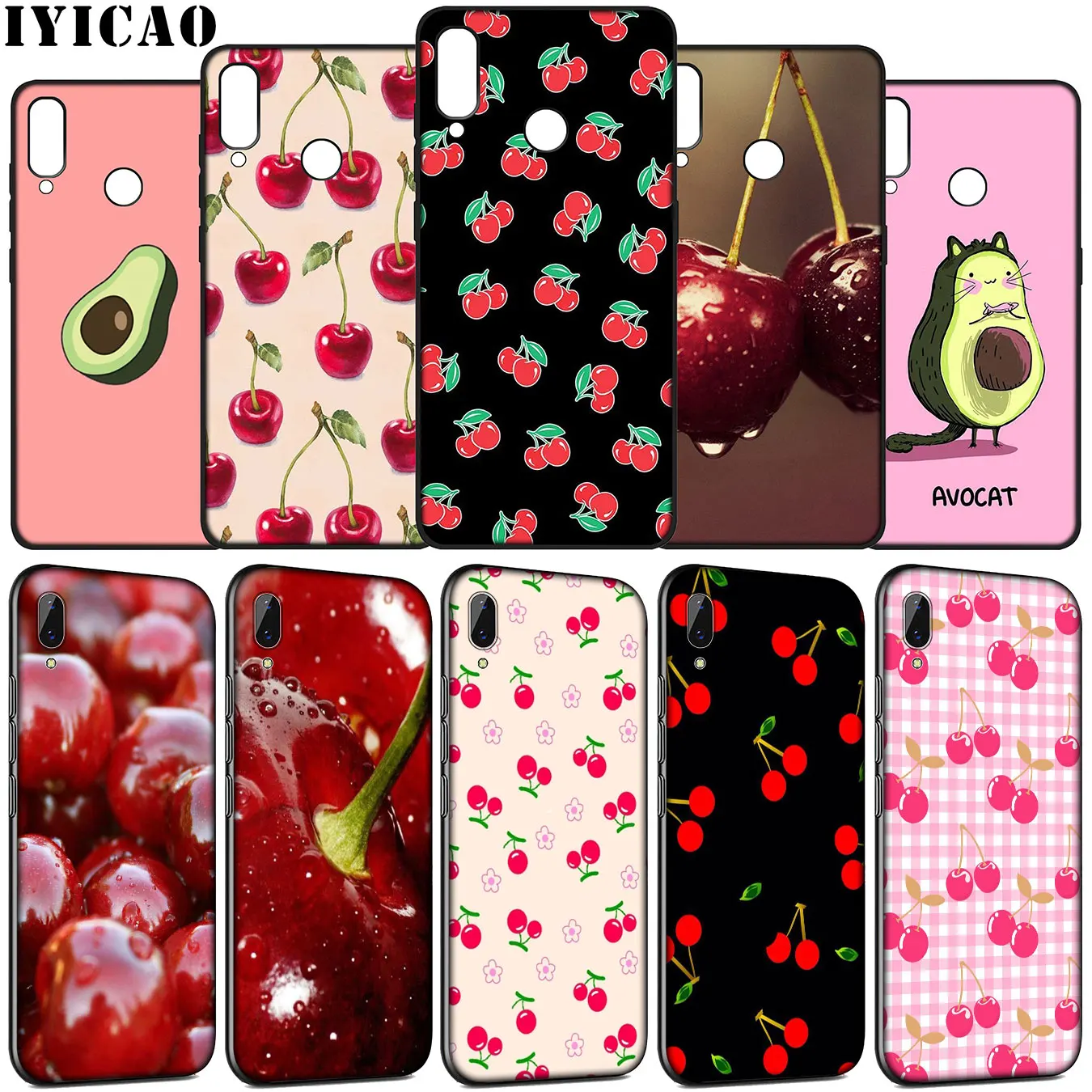 Cherry summer fruit Soft Case for Huawei Y9 Y7 Y6 Prime 2019 2018 Honor view 20 8C 8X 8 9 9X 10 Lite 7C 7X 7A Pro | Мобильные