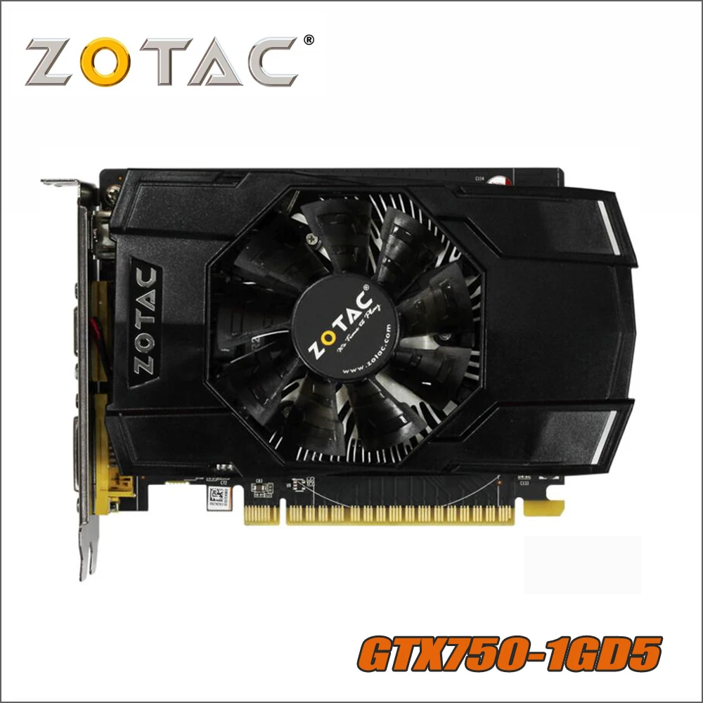 Оригинальная видеокарта ZOTAC GeForce GTX 750 1 ГБ 128 бит GDDR5 видеокарты для nVIDIA GTX750-1GD5