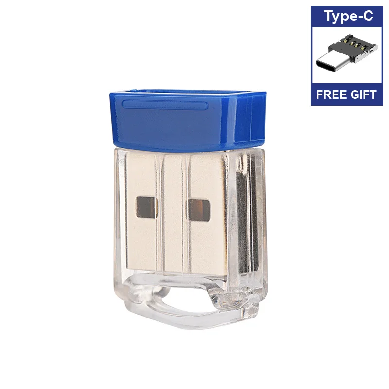 Подарочный адаптер type-C USB 2,0 карта памяти 16 ГБ 32 ГБ 64 Гб 128 Гб супер мини металлический USB флэш-накопитель Флешка маленький накопитель