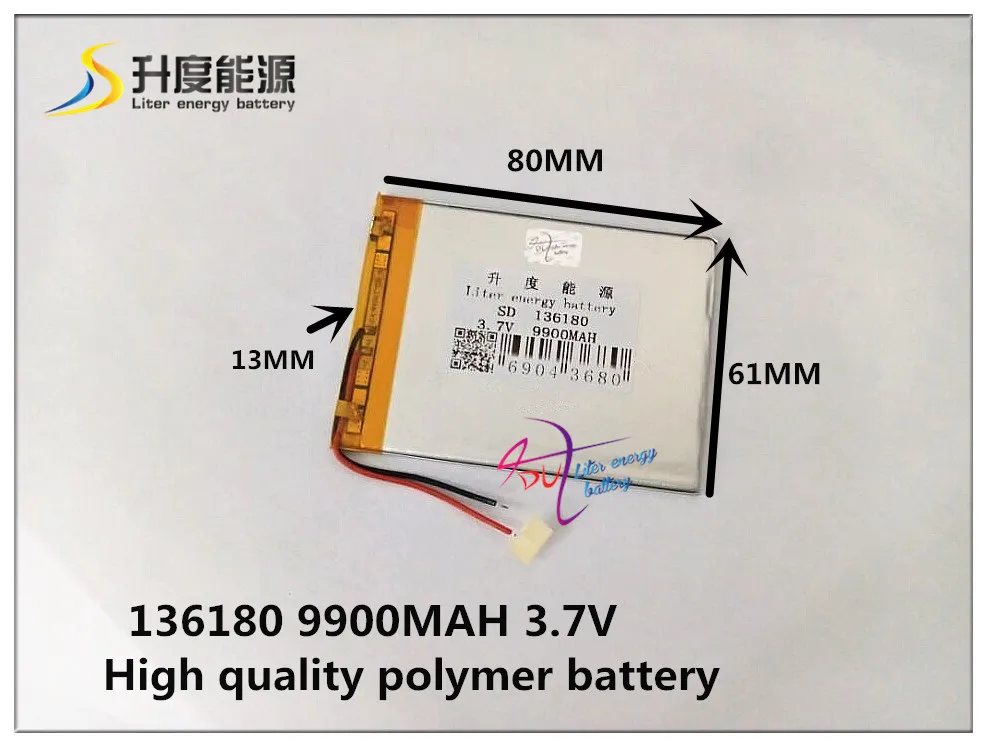 3,7 V 9900mAH SD 136180(полимерный литий-ионный/литий-ионный аккумулятор) для планшетных ПК, банка питания, электронной книги