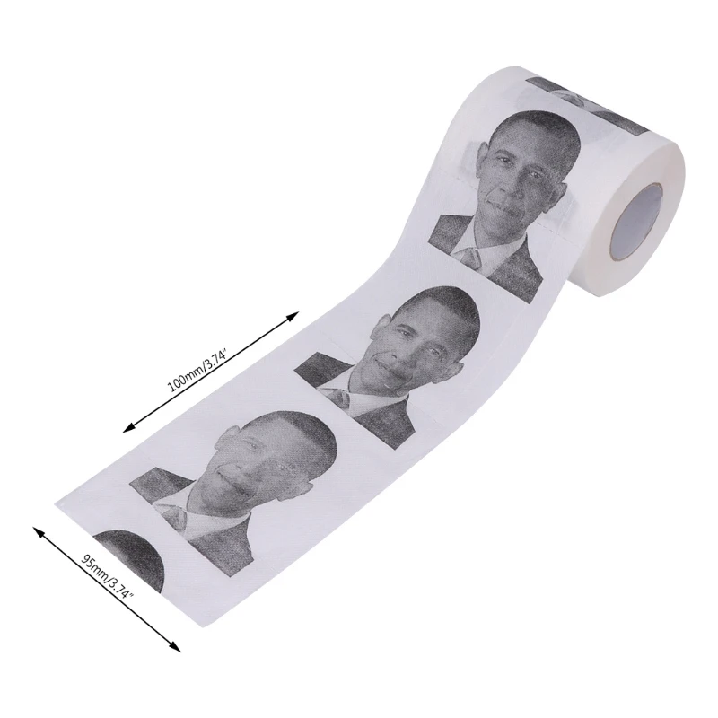 Забавная печатная туалетная бумага 1 рулон Обама Подарочная Ткань Гостиная Ванная комната