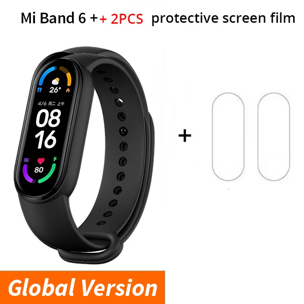 Multi-language Xiaomi Mi Band 6 Smart Bracelet 1.56"AMOLED Screen miBand 6 Heart Rate Fitness Traker Bluetooth 5ATM Waterproof 