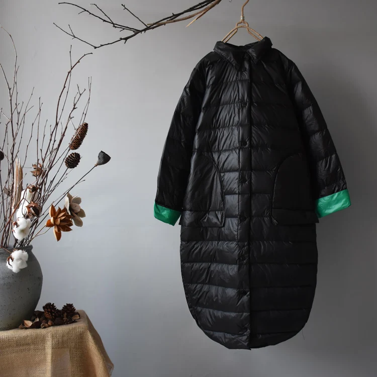 SEDUTMO Winter Long Duck Down Jackets Women Ultra Light Thin Oversize Coat Autumn Slim Pocket Parkas ED1470
