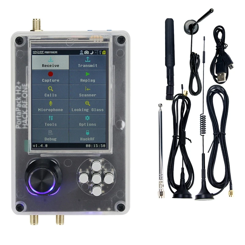 NEW-For HackRF One and PortaPack H2 2 in 1 0.5Ppm TXCO SDR Raido with Plastic Shell Battery Inside Assembled Antenna | Компьютеры и
