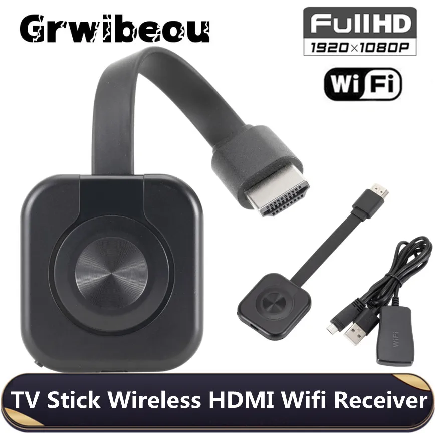 Grwibeou Wireless 1080P Compatibile Con Hdmi Tv Stick Ricevitore Display Wifi Per Miracast Screen Mirror Tv Dongle Supporto Hdtv Per Ios