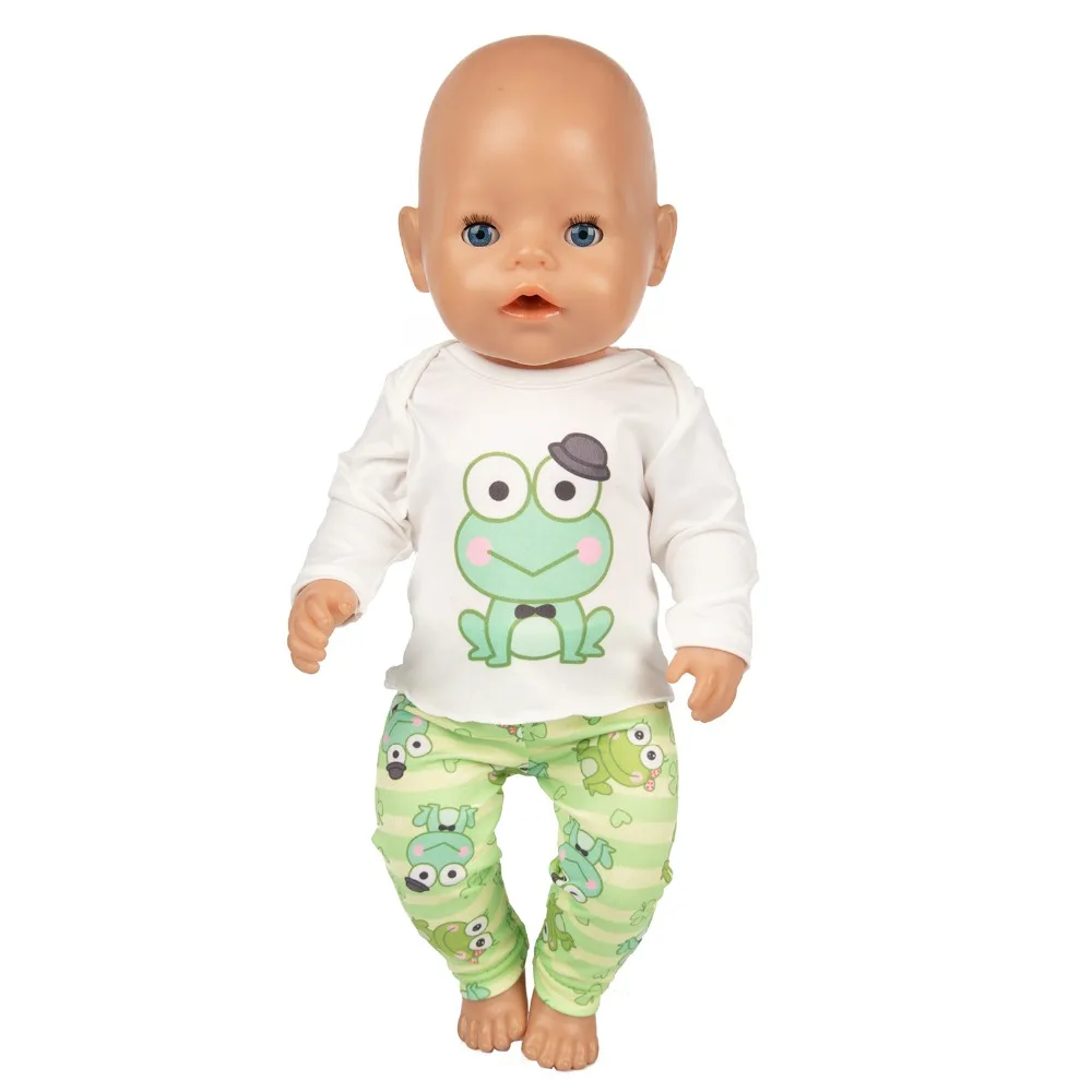 Лягушка комплект одежды для куклы подходит 17 дюймов 43 см Кукла одежда новорожденный ребенок костюм для ребенка день рождения фестиваль подарок