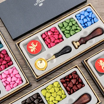 

Retro Fire paint wax grain Seal Stamp Wax Kit Set for diy logo scrapbooking stamp wedding invitations Envelope gifts wax seal