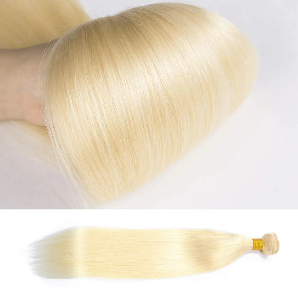 36 38 40 Inch Brazilian 613 Blonde Straight Long Human Hair Weave Bundles 1 / 3 / 4 Pcs Blonde Human Hair Extensions Remy