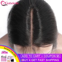 Габриэль бразильские волнистые волосы, для придания объема застежка 2x6 кружева средняя часть с детскими волосами натуральный Цвет Remy Пряди человеческих волос для наращивания