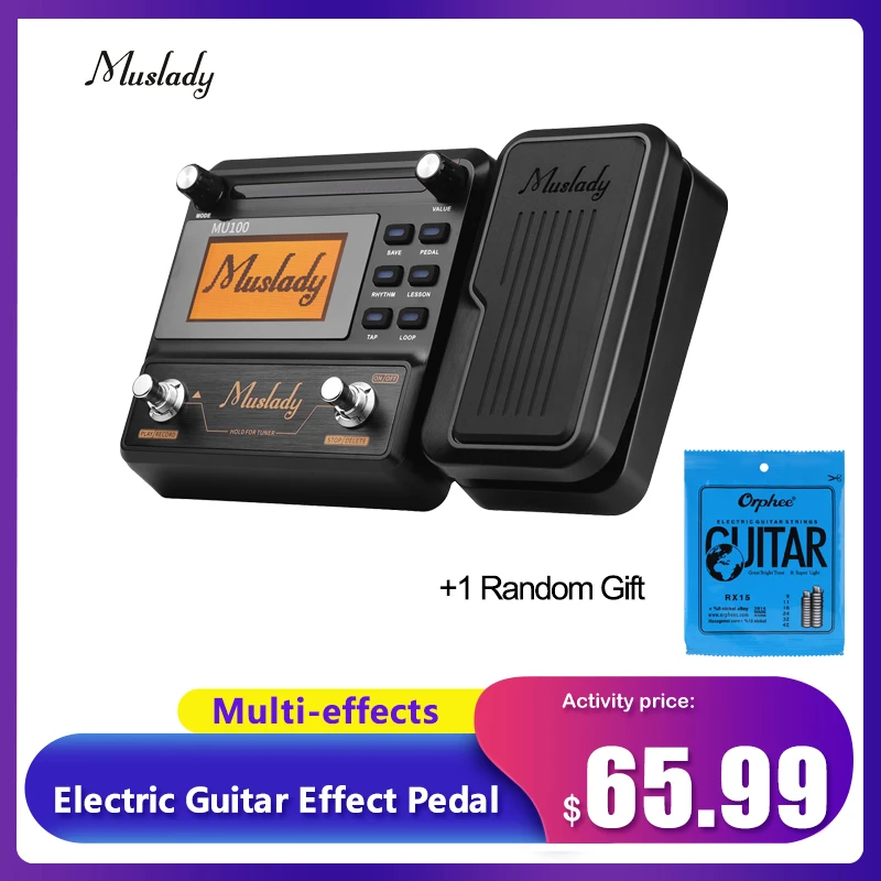 Процессор Muslady MU100 педаль эффектов для электрогитары Гитара мульти поддерживает