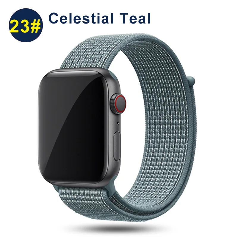 Celestial Teal Ремешок UEBN для Apple Watch Series 5 4 3 band 44 мм/40 мм Спортивная петля для iwatch band 5 42 мм 38 мм ремешок браслет нейлоновый ремешок для часов - Цвет ремешка: Celestial Teal