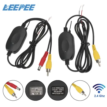 

LEEPEE 2.4G Wireless Video Transmitter Receiver Kit for Car Rear View Camera and DVD Monitor Screen Reverse Backup Rearview Cam