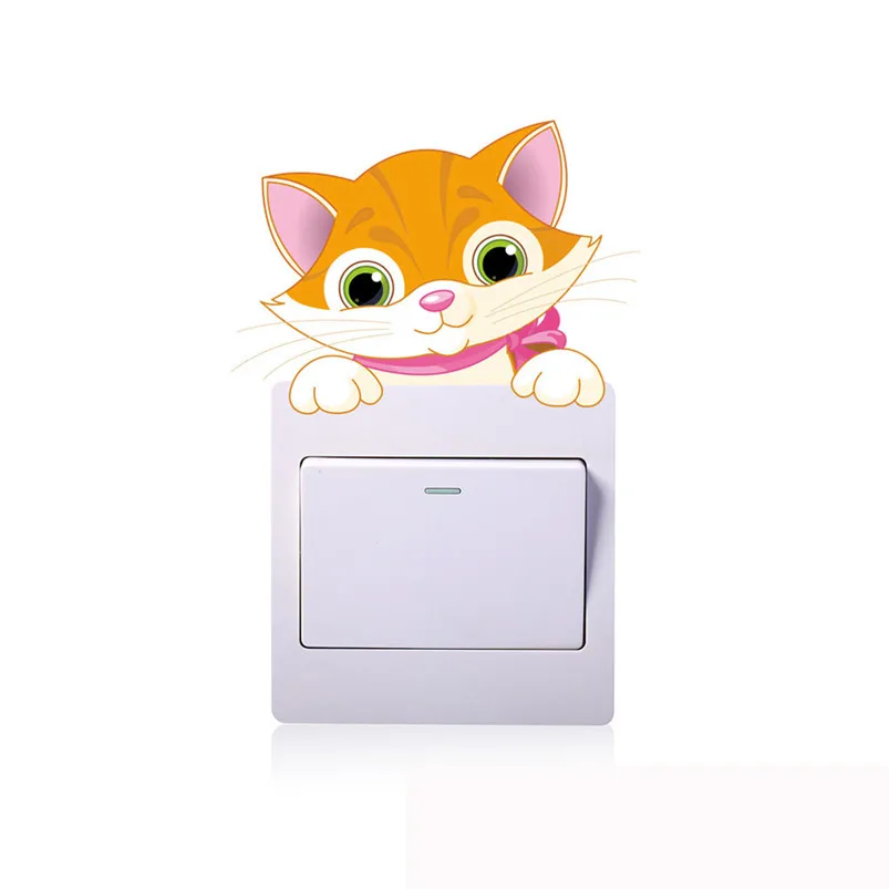 Animals Cat Switch Sticker Light Switch Decor Decals Art Mural Baby Nursery Room Stickers Muraux Pour Enfants Chambres 30SEP507