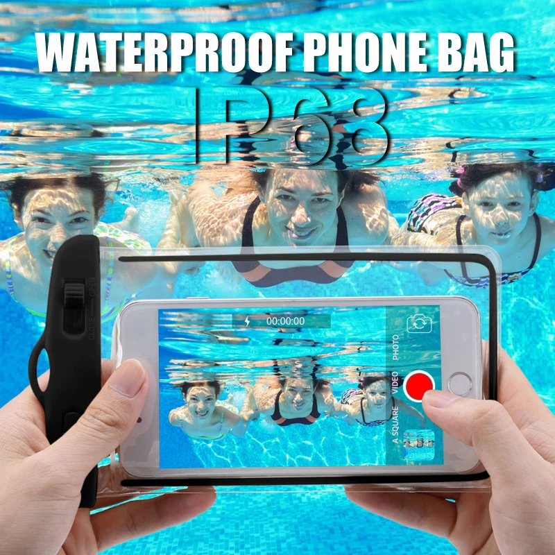 

IP68 Universal Waterproof Case For iPhone XS Max XR X 8 7 6 Plus Samsung S10 S9 S8 Cover Water proof Bag Mobile Phone Pouch Case