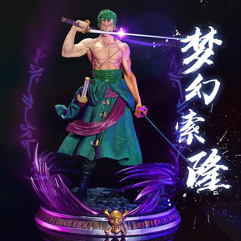 One Piece Anime Figure Fantasy GK Roronoa Zoro Santoryu Double Headed Pvc Action Collection Model Toys Statue Decoration | Игрушки и