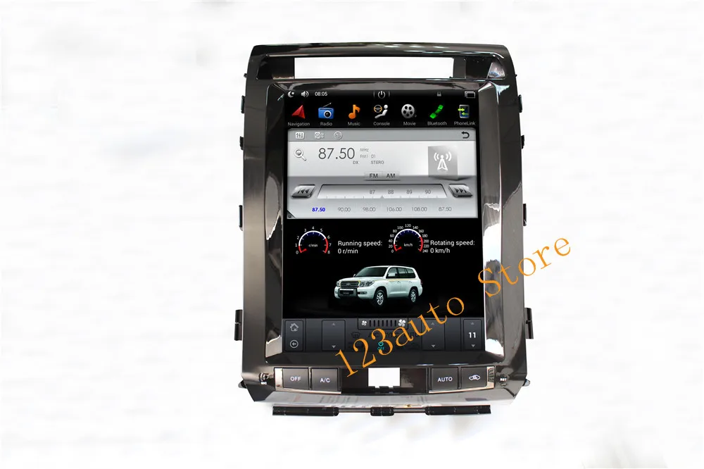 12 1 дюймовый вертикальный Tesla Style Android 9 0 PX6 автомобильный DVD GPS плеер navi для TOYOTA LAND