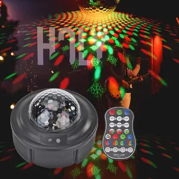 

LED Crystal Magic Ball Multiple Patterns Voice Control Music Stage Projector Party Effect Rapid Heat Dissipation Lighting