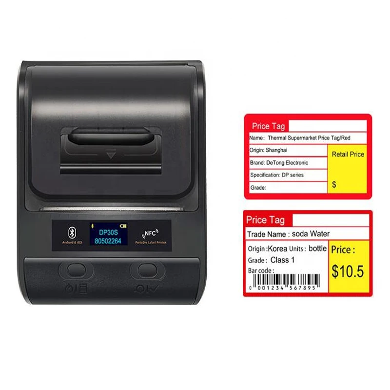 Portable Bluetooth Thermal Label Printer Mini 58/80mm Receipt Printer For Mobile Android iOS/Windows