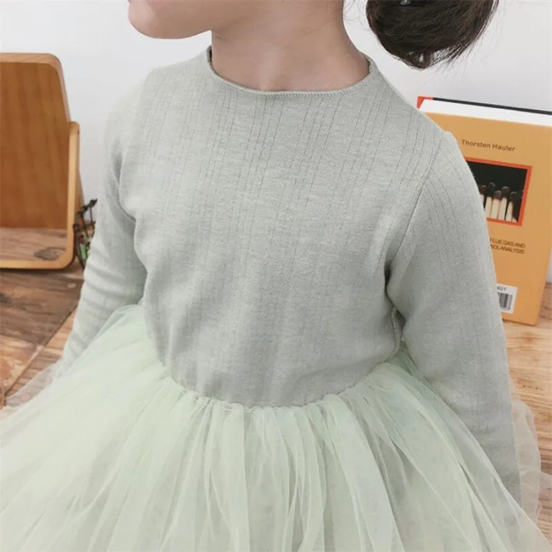 Платье принцессы с юбкой-пачкой Детские праздничные платья Vestido для девочек Осенняя детская одежда с длинными рукавами для девочек от 1 до 8 лет