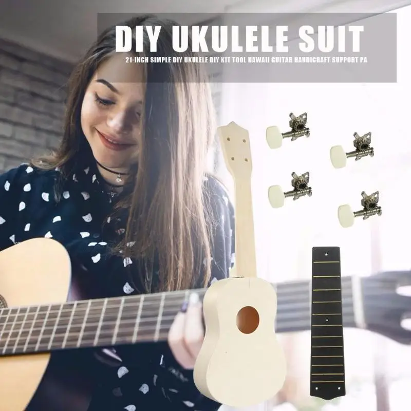 Прочный 21 дюймов Гавайские гитары укулеле поддержка живопись DIY Инструменты умелое производство сплошной цвет комплект музыкальный инструмент Аксессуары