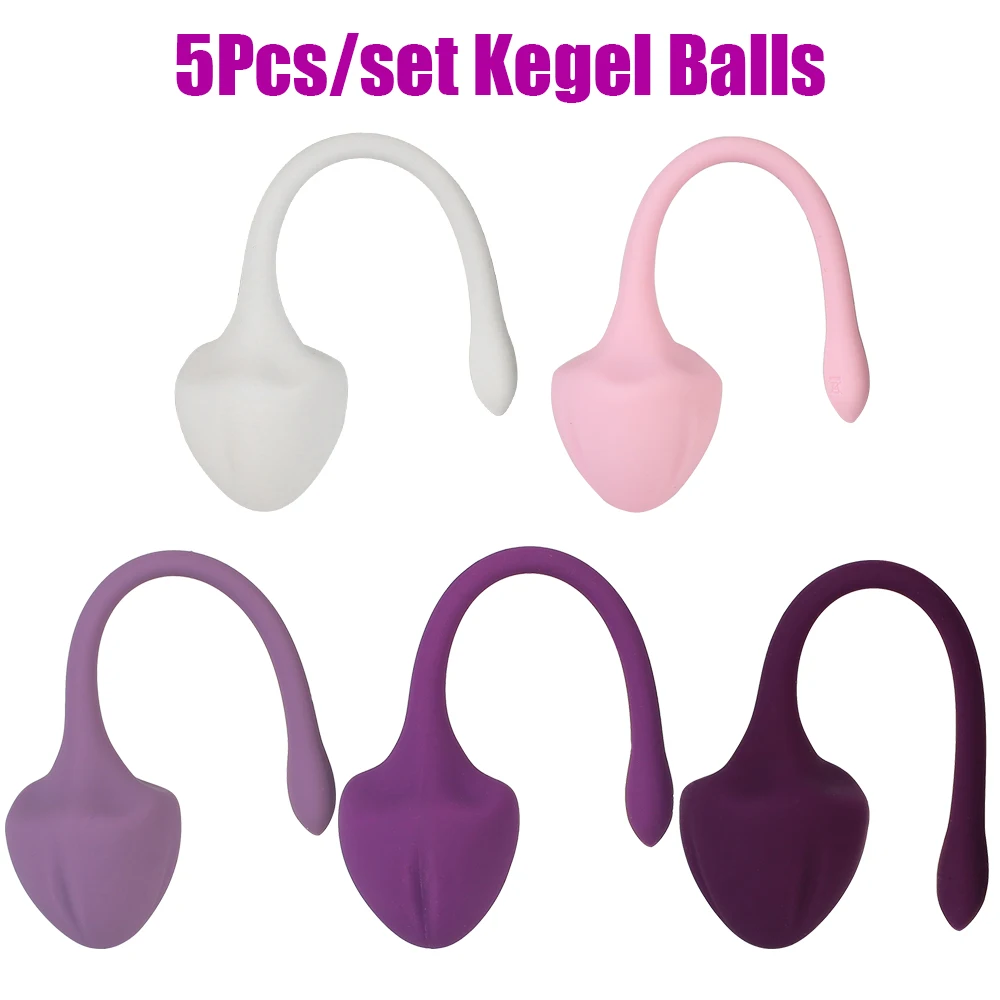 Geisha 5 pezzi/set l Ball senza vibratore hine per donne palline di Kegel in silicone sicure l esercizio stretto Er Ba Siicone Kege Ba_voghion.com