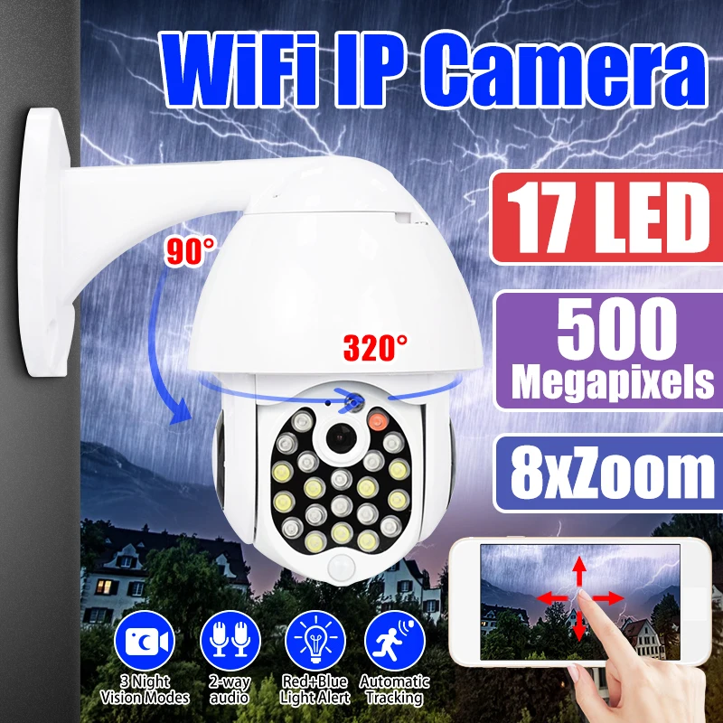 1080P PTZ IP камера Wifi Открытый скоростной купол Беспроводной Wi-Fi камера безопасности Pan Tilt 8X цифровой зум сеть видеонаблюдения