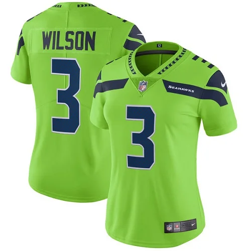 Women Мужская Новинка, высокое качество, Seattle Russell Wilson Seahawks Black Rush jersey - Цвет: Women
