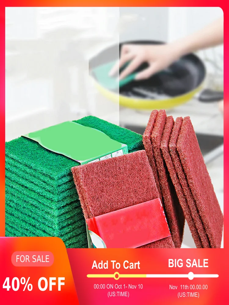 

10Pcs Kitchen Anti-Grease Wipping Nylon Rags Efficient Bamboo Fiber Cleaning Cloth Washing Dish Multifunctional Cleaning Tools