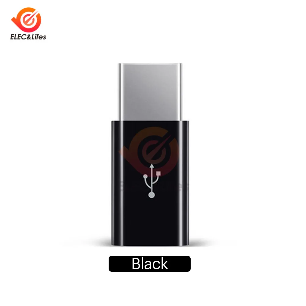Type C Black 3 шт. для мобильного телефона type-C адаптер для Micro USB/usb type C для смартфонов/Android кабель для передачи данных конвертер адаптер - Цвет: Type C Black